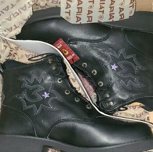 Ariat ProBaby Lacer Boots Black Deertan Women's 11